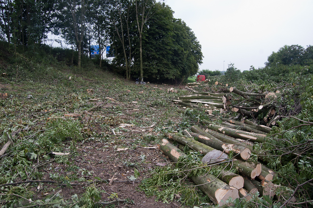 20110803-144640.jpg - Kaalslag bij de Tielsestraat (N836) zodat het talud kan worden verbreed voor 2x4.